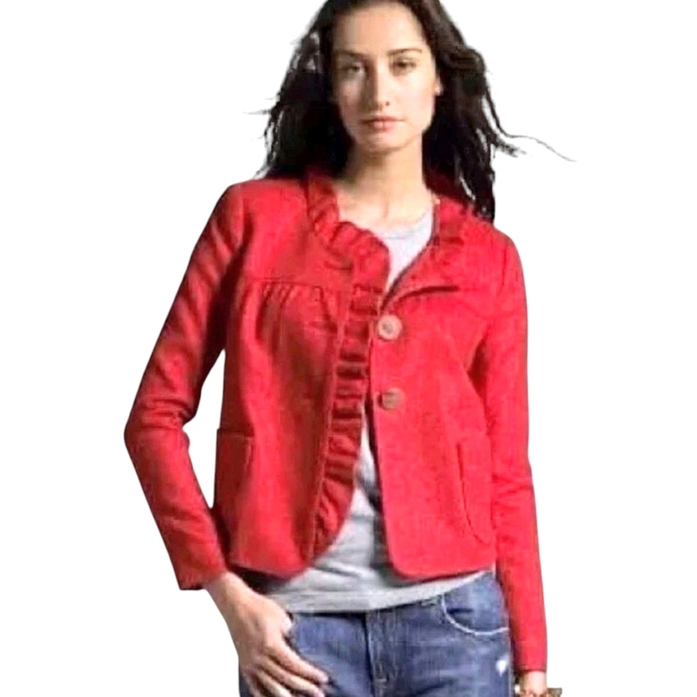 J.CREW 100% wool Women's Herringbone Tweet Jacket Size 2